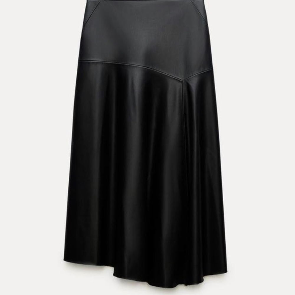 BNWT Zara Leather Midi Skirt